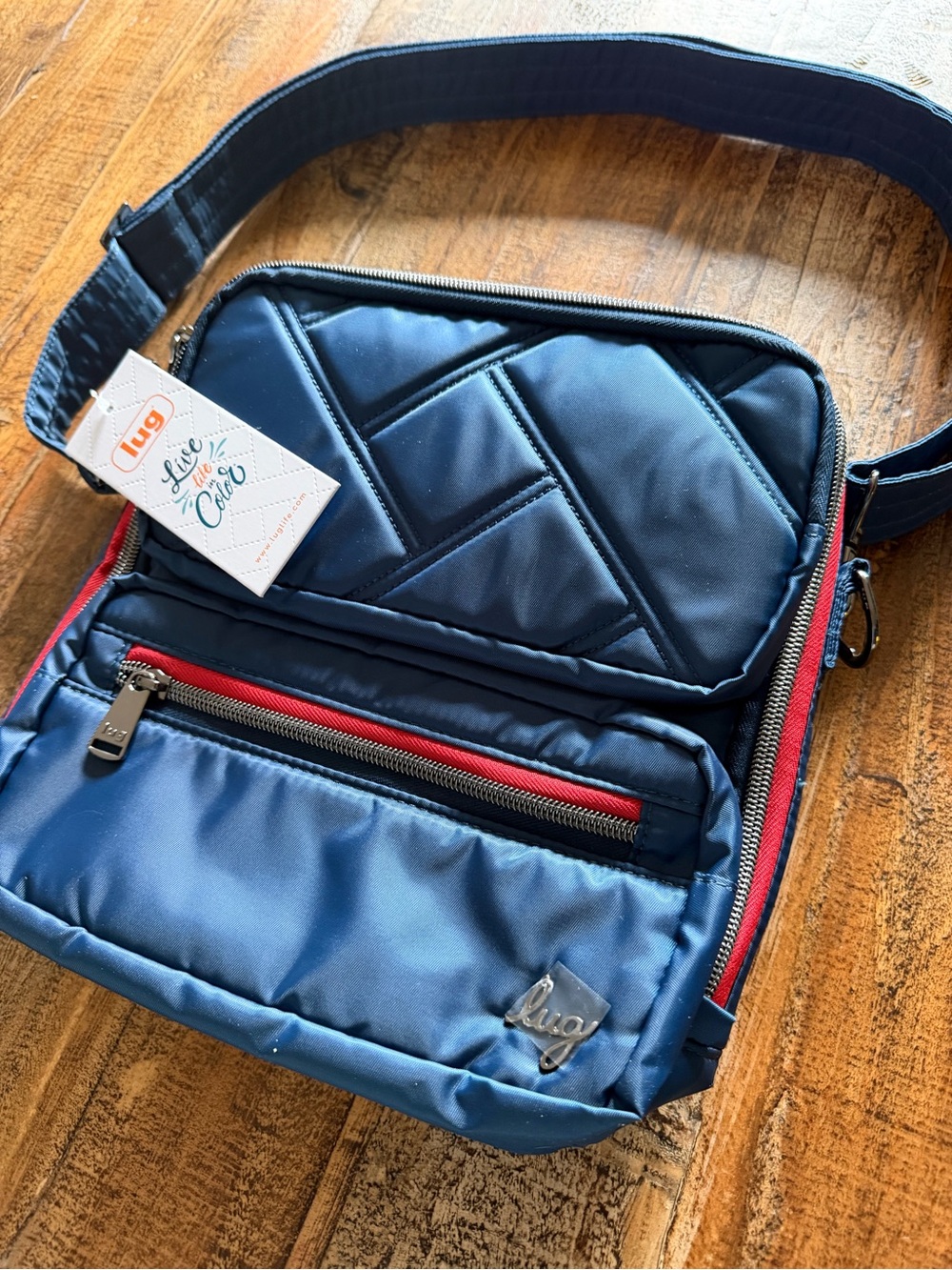 NWT Lug “Wrangler Crossbody” bag in navy blue multiple compartments stylish